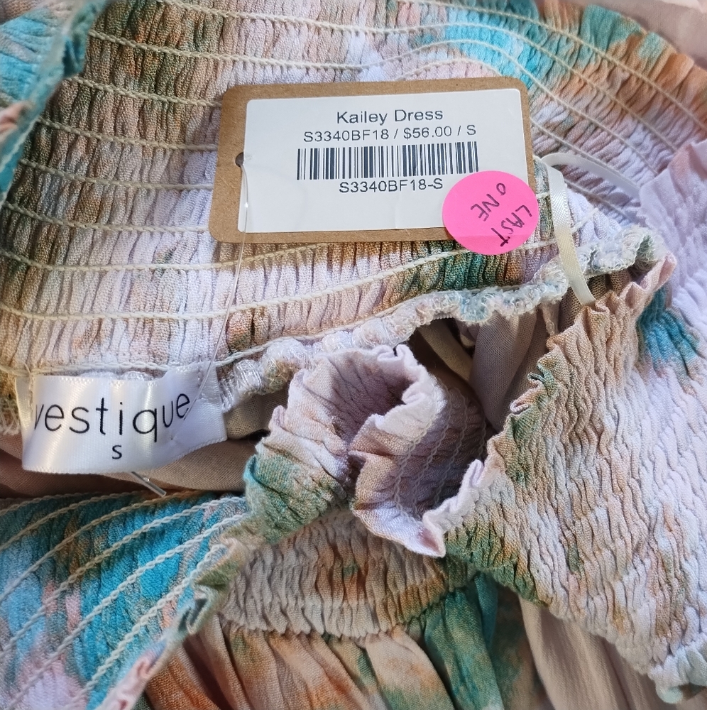 Tie dye ruffle drop waist flowy mini dress - Picture 7 of 9